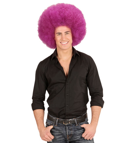 e-carnavalskleding-SYK Paarse oversized Afro pruik