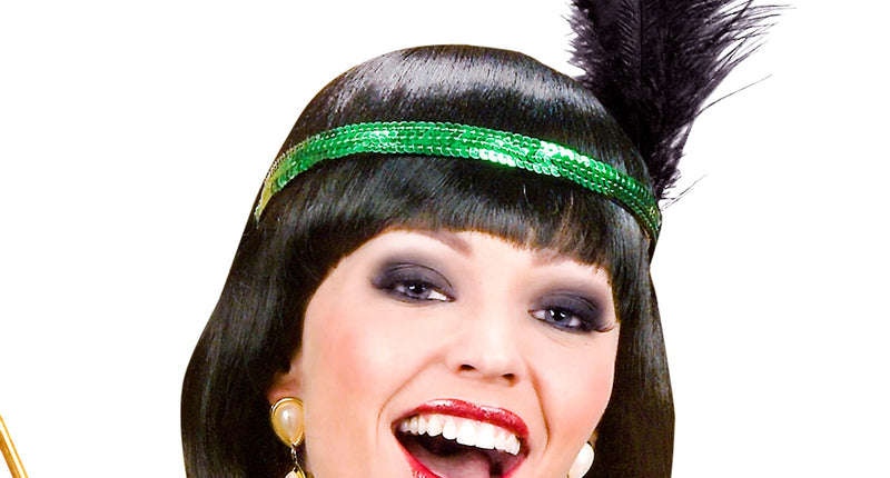 e-carnavalskleding-SYK Pailletten hoofdband Charleston groen