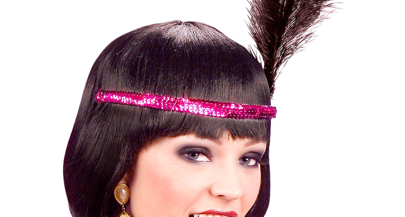 e-carnavalskleding-SYK Pailletten hoofdband Charleston paars