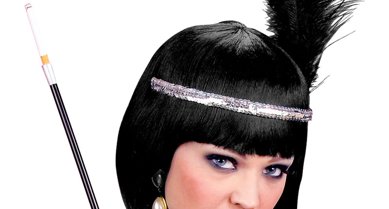 e-carnavalskleding-SYK Pailletten hoofdband Charleston zilver