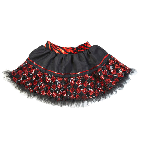 e-carnavalskleding-SYK Pailletten petticoat zwart rood