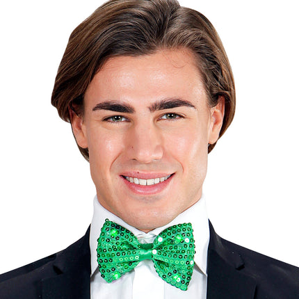 e-carnavalskleding-SYK Pailletten strikje met licht kleur groen