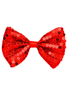e-carnavalskleding-SYK Pailletten strikje rood glitter
