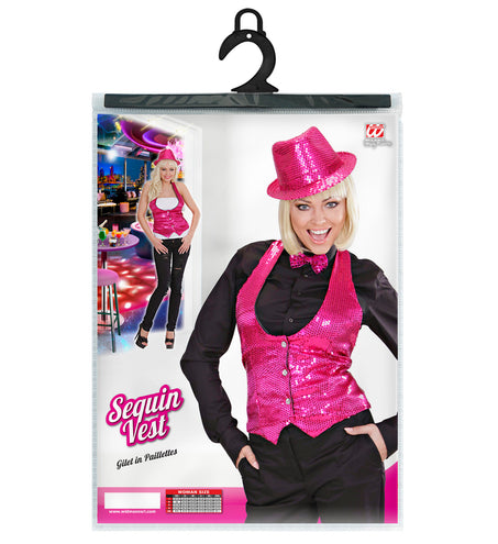 e-carnavalskleding-SYK Pailletten vestje dames roze
