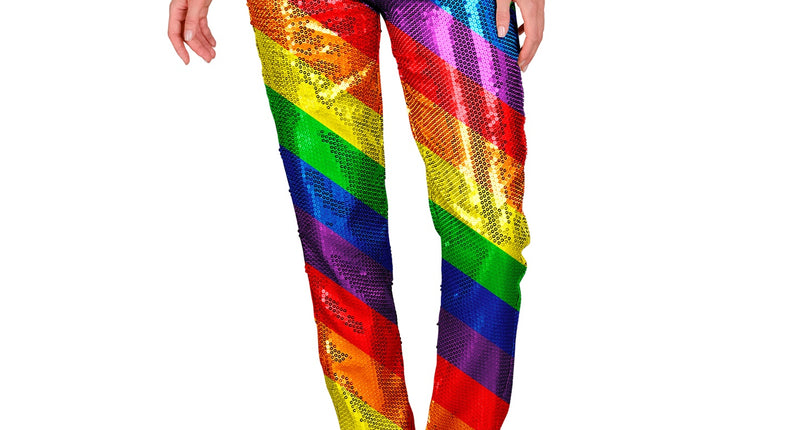 e-carnavalskleding-SYK Paillettenbroek Mara regenboog