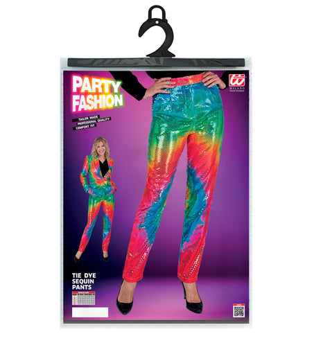 e-carnavalskleding-SYK Paillettenbroek Mara tie dye