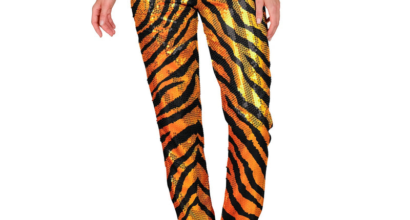 e-carnavalskleding-SYK Paillettenbroek Mara zebra gold