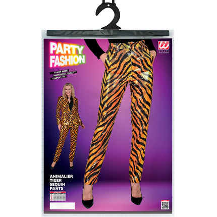 e-carnavalskleding-SYK Paillettenbroek Mara zebra gold