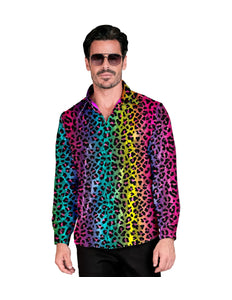 e-carnavalskleding-SYK Paillettenshirt heren luipaard print