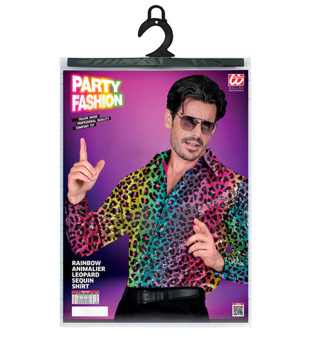 e-carnavalskleding-SYK Paillettenshirt heren luipaard print