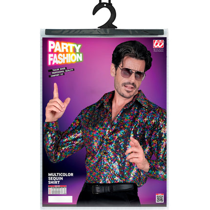 e-carnavalskleding-SYK Paillettenshirt heren Marco meerkleurig
