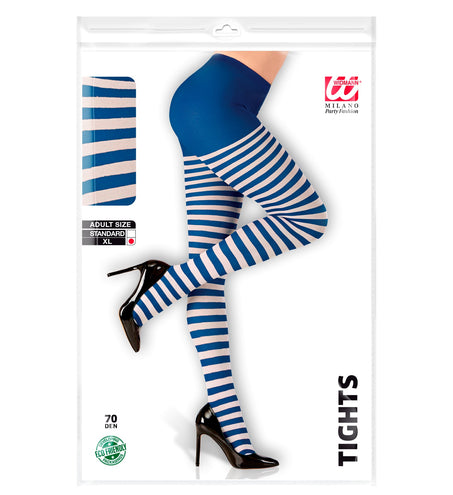 e-carnavalskleding-SYK Panty blauw wit gestreept Pipi
