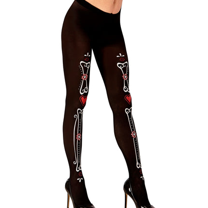 e-carnavalskleding-SYK Panty day of the dead botten