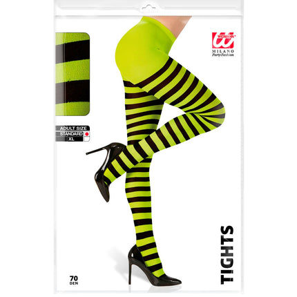 e-carnavalskleding-SYK Panty groen zwart gestreept dames