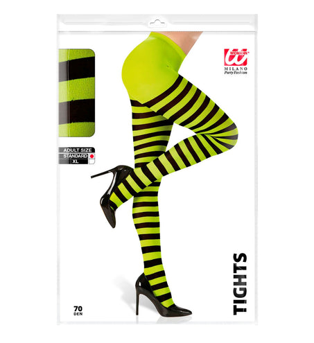 e-carnavalskleding-SYK Panty groen zwart gestreept dames