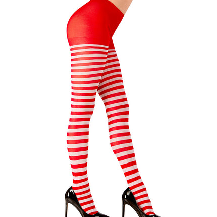 e-carnavalskleding-SYK Panty rood wit gestreept Pipi