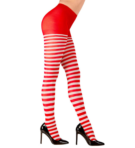 e-carnavalskleding-SYK Panty rood wit gestreept Pipi