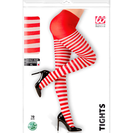e-carnavalskleding-SYK Panty rood wit gestreept Pipi