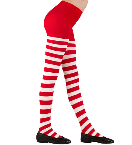 e-carnavalskleding-SYK Panty wit rood gestreept pipi kind