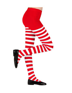 e-carnavalskleding-SYK Panty wit rood gestreept pipi kind