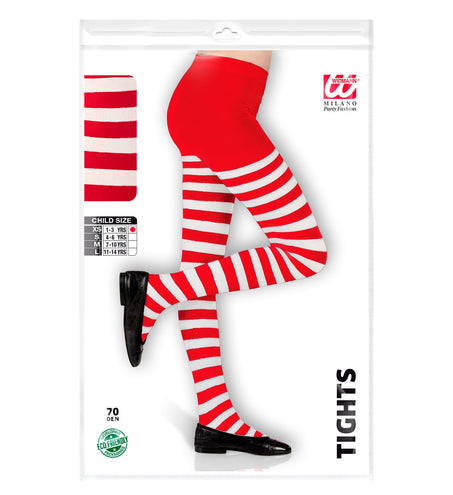 e-carnavalskleding-SYK Panty wit rood gestreept pipi kind