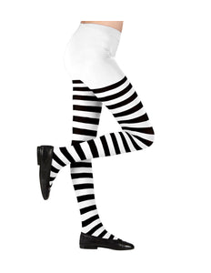 e-carnavalskleding-SYK Panty wit zwart gestreept kind