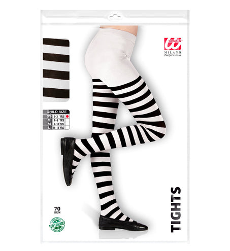 e-carnavalskleding-SYK Panty wit zwart gestreept kind