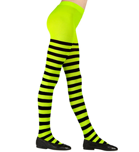 e-carnavalskleding-SYK Panty zwart groen gestreept kinderen