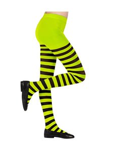 e-carnavalskleding-SYK Panty zwart groen gestreept kinderen