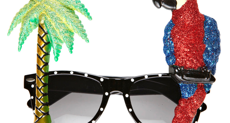 e-carnavalskleding-SYK Papegaai bril met palmboom Hawaii