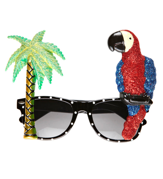 e-carnavalskleding-SYK Papegaai bril met palmboom Hawaii