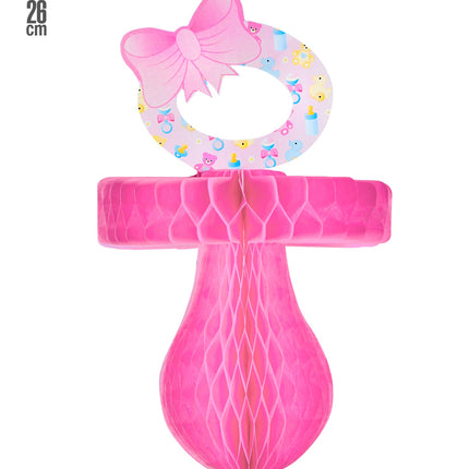 e-carnavalskleding-SYK Papieren roze fopspeen voor Baby shower