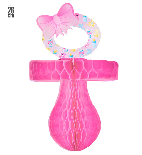 e-carnavalskleding-SYK Papieren roze fopspeen voor Baby shower
