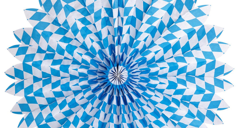 e-carnavalskleding-SYK Papieren Waaier Wit/Blauw Bv