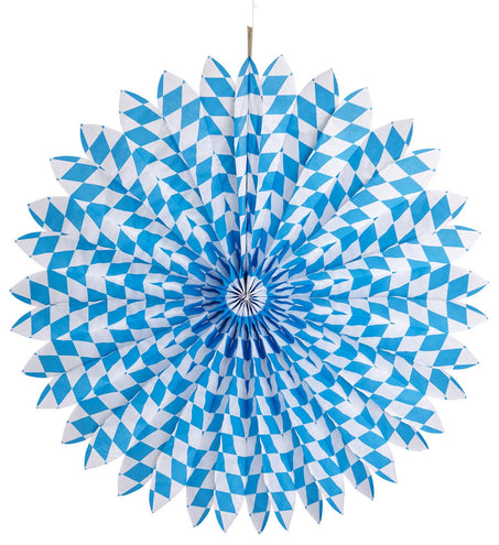 e-carnavalskleding-SYK Papieren Waaier Wit/Blauw Bv