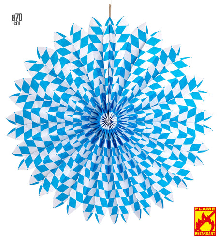 e-carnavalskleding-SYK Papieren Waaier Wit/Blauw Bv