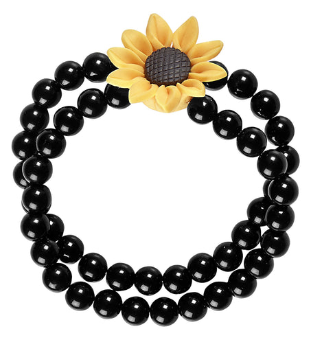 e-carnavalskleding-SYK Parel armband hippie met bloem