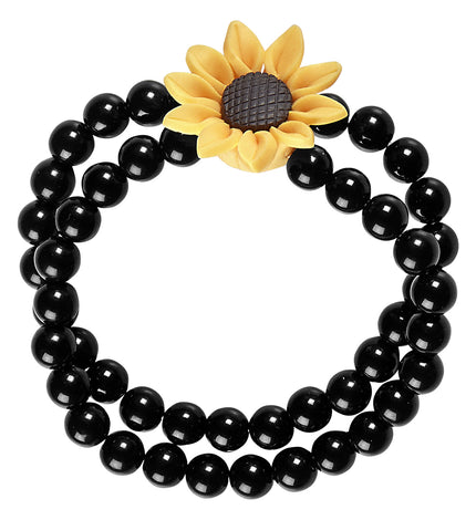 e-carnavalskleding-SYK Parel armband hippie met bloem