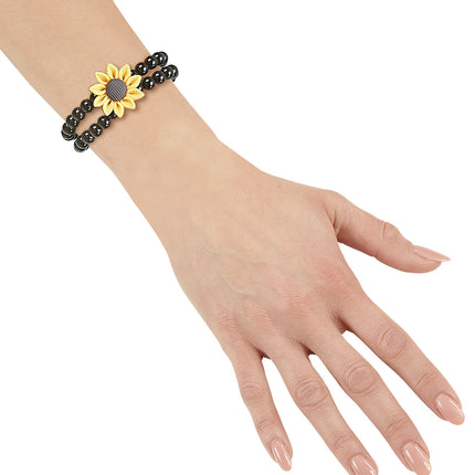 e-carnavalskleding-SYK Parel armband hippie met bloem