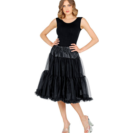 e-carnavalskleding-SYK Petticoat zwart tule 65cm