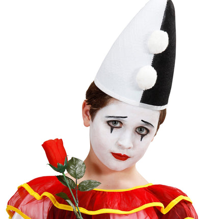 e-carnavalskleding-SYK Pierrot clowns hoed kind