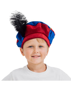 e-carnavalskleding-SYK Pieten muts kind rood blauw