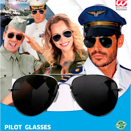 e-carnavalskleding-SYK Piloten bril aviator