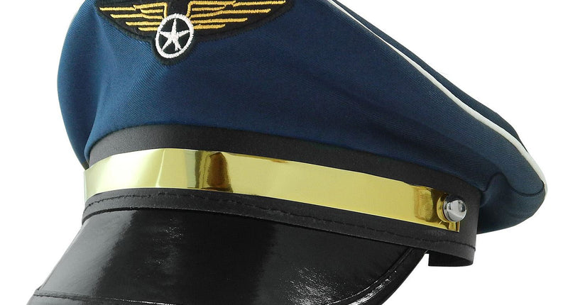 e-carnavalskleding-SYK Pilotenhoed blauw