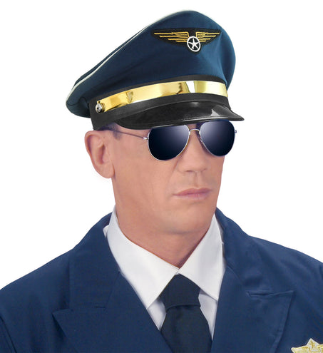 e-carnavalskleding-SYK Pilotenhoed blauw