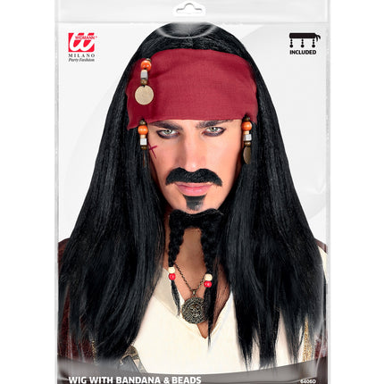 e-carnavalskleding-SYK Pirate of the Caribbean piraten pruik