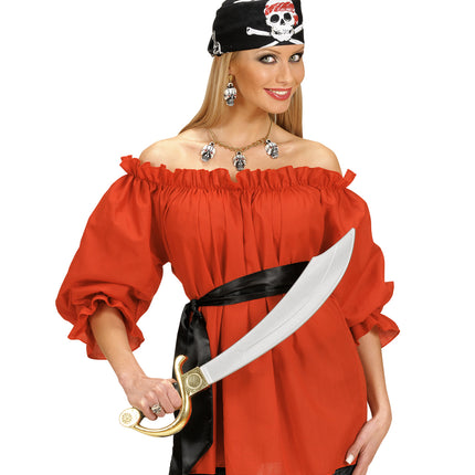 e-carnavalskleding-SYK Piraten blouse rood dames