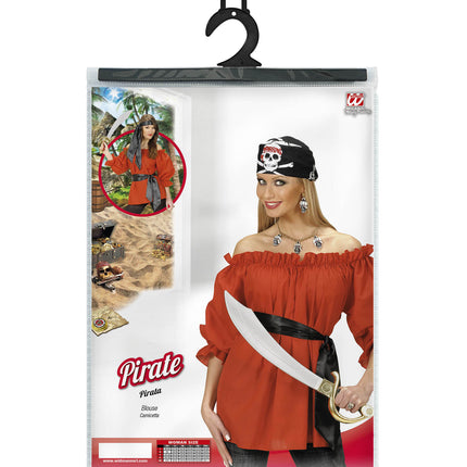 e-carnavalskleding-SYK Piraten blouse rood dames