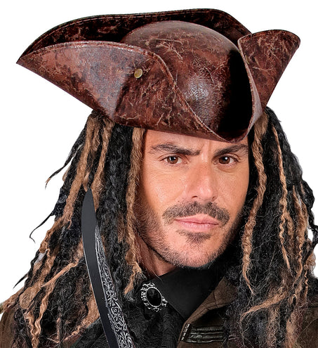 e-carnavalskleding-SYK Piratenhoed driesteek bruin
