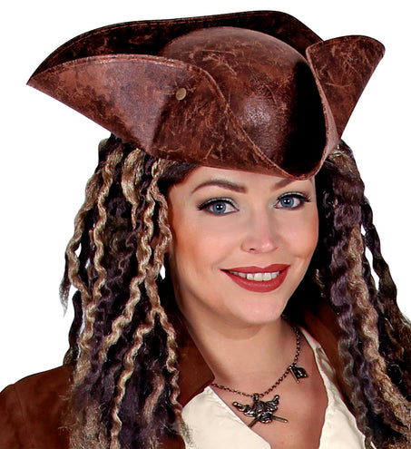 e-carnavalskleding-SYK Piratenhoed driesteek bruin